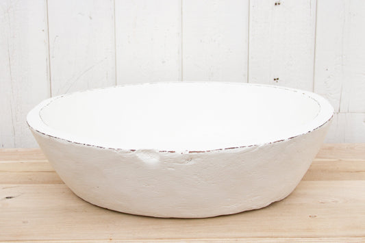 Oversized French White Dough Bowl-tbgypsysoul