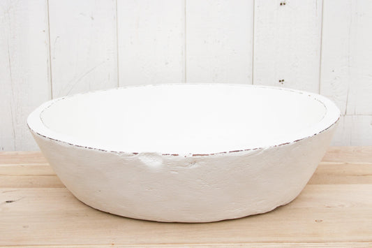 Oversized French White Dough Bowl-tbgypsysoul