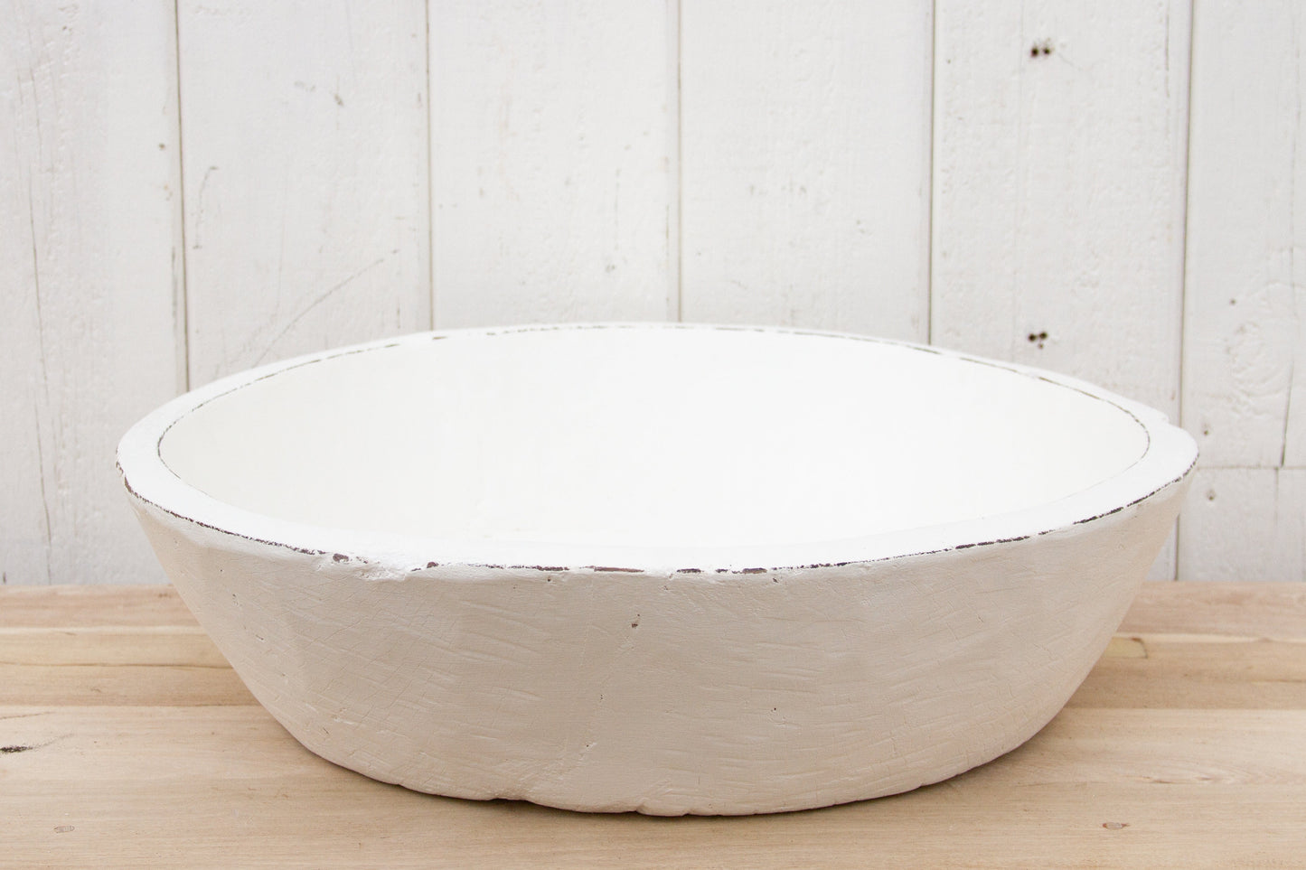 Oversized French White Dough Bowl-tbgypsysoul