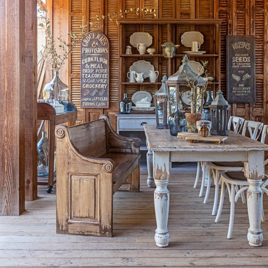 Painted Harvest Table-Dining Table-tbgypsysoul