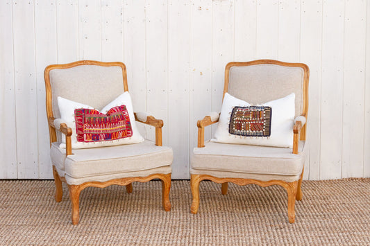 Pair of French Linen Upholstered Arm Chairs-tbgypsysoul