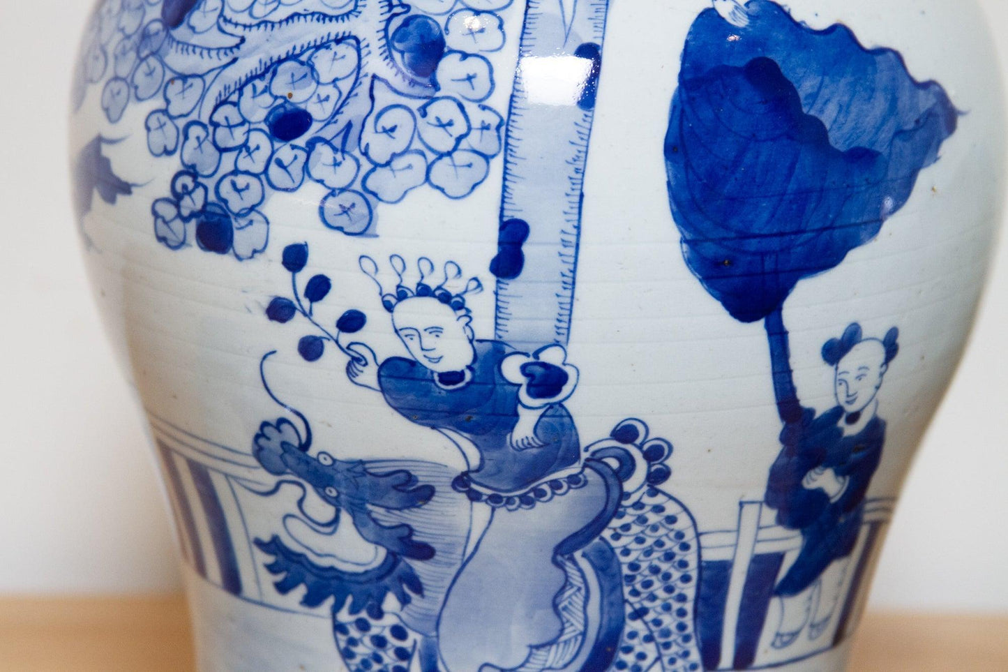 Pair of Vintage Blue & White Porcelain Jars-Decorative Chinoiserie Jars-tbgypsysoul