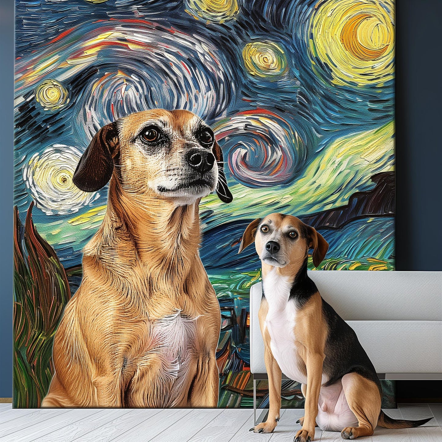 Palette Tails - Custom Pet VG-Starry Night Texture Portrait-Custom Art-tbgypsysoul