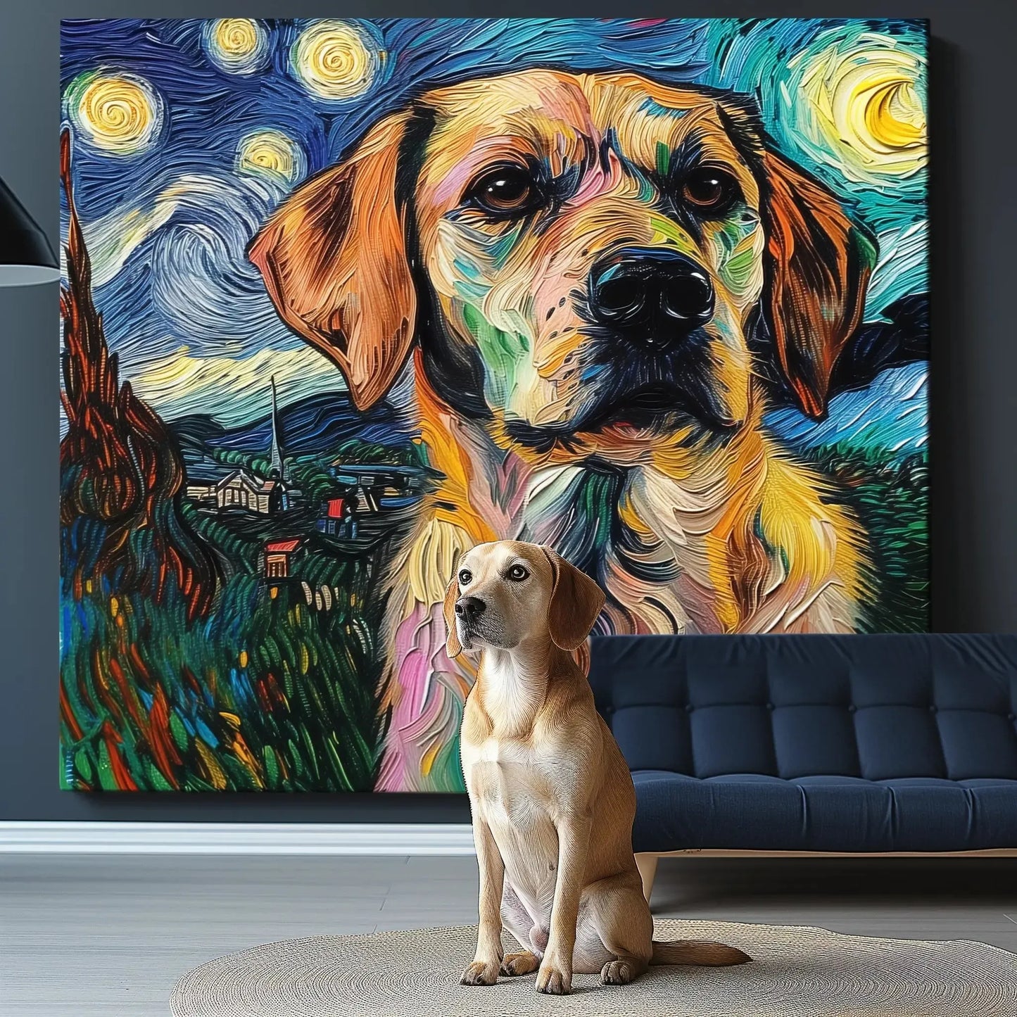 Palette Tails - Custom Pet VG-Starry Night Texture Portrait-Custom Art-tbgypsysoul