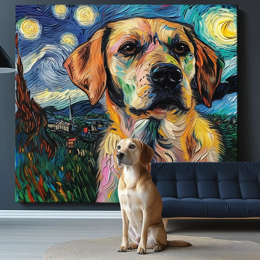 Palette Tails - Custom Pet VG-Starry Night Texture Portrait-Custom Art-tbgypsysoul