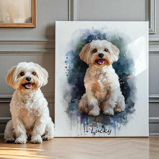 Palette Tails - Custom Watercolor Style Texture Portrait-Custom Art-tbgypsysoul