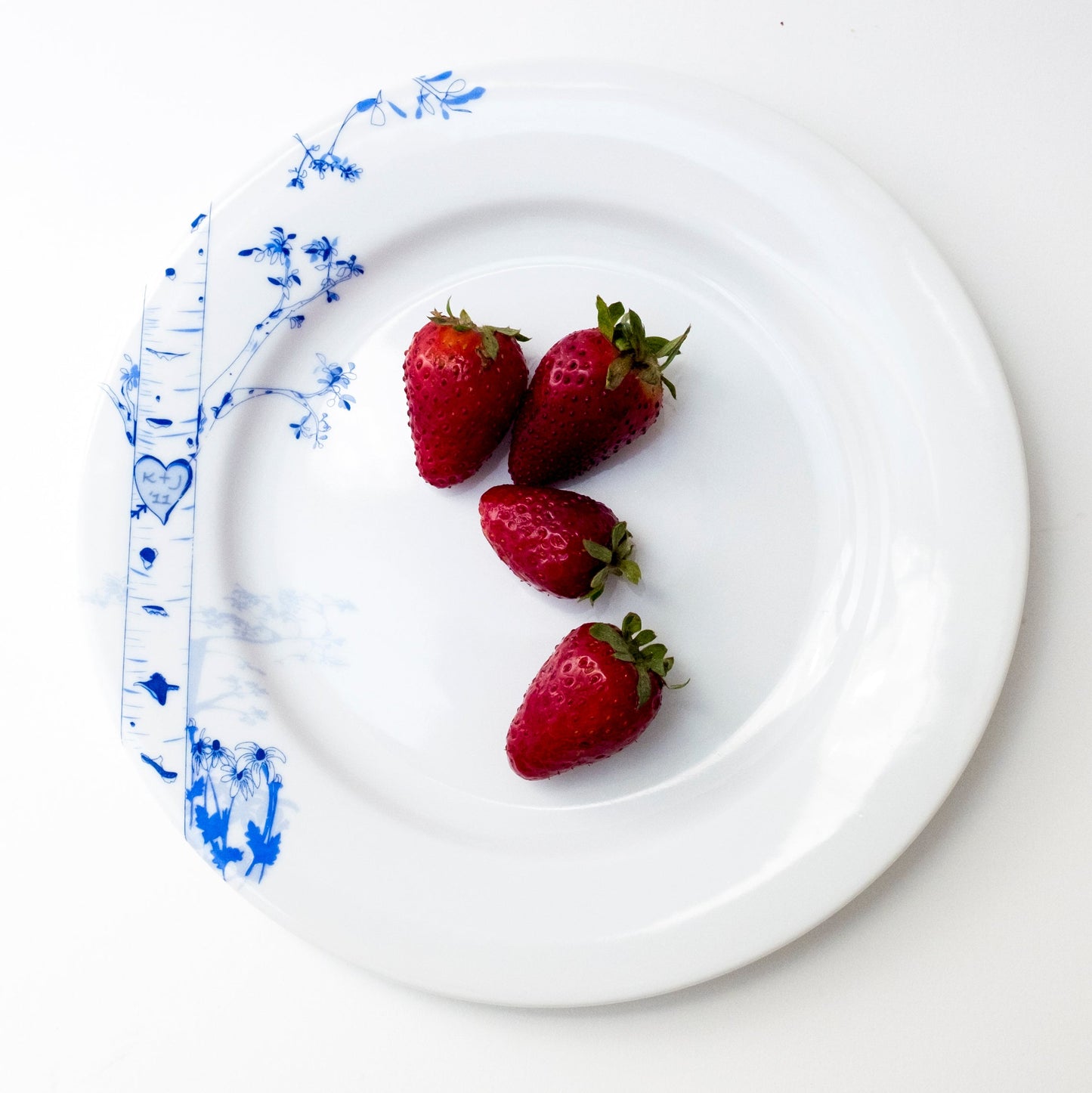 Personalized Birch Dessert Plate Set – Four Seasons Hand-Drawn Design-dessert plates-tbgypsysoul