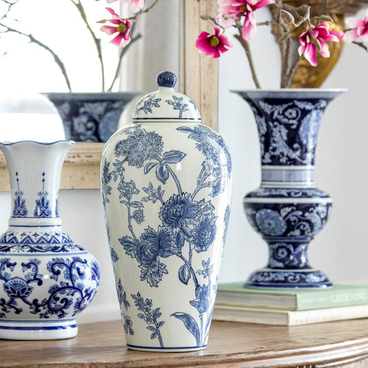 Porcelain Lidded Yoshino Jar-Vase-tbgypsysoul