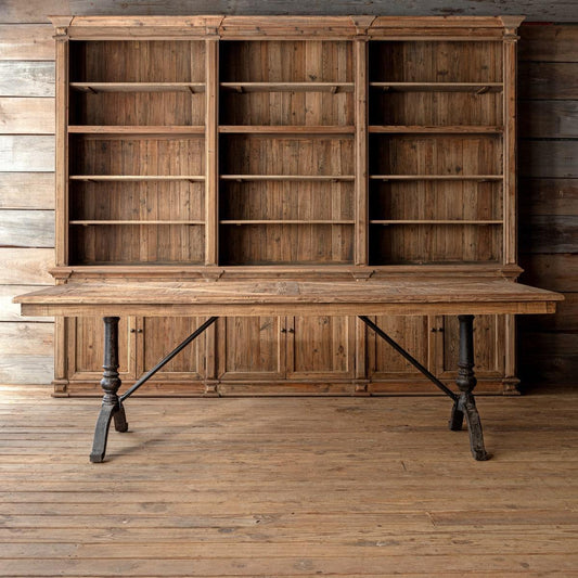 Reclaimed Oak Parquet Top Dinning Table-Dining Table-tbgypsysoul