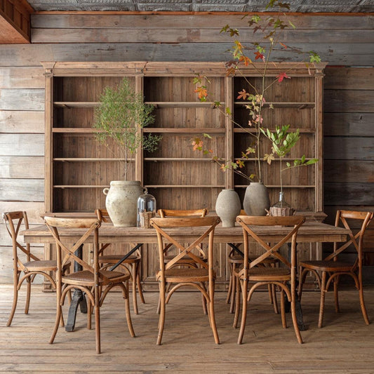 Reclaimed Oak Parquet Top Dinning Table-Dining Table-tbgypsysoul