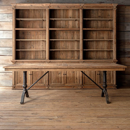 Reclaimed Oak Parquet Top Dinning Table-Dining Table-tbgypsysoul