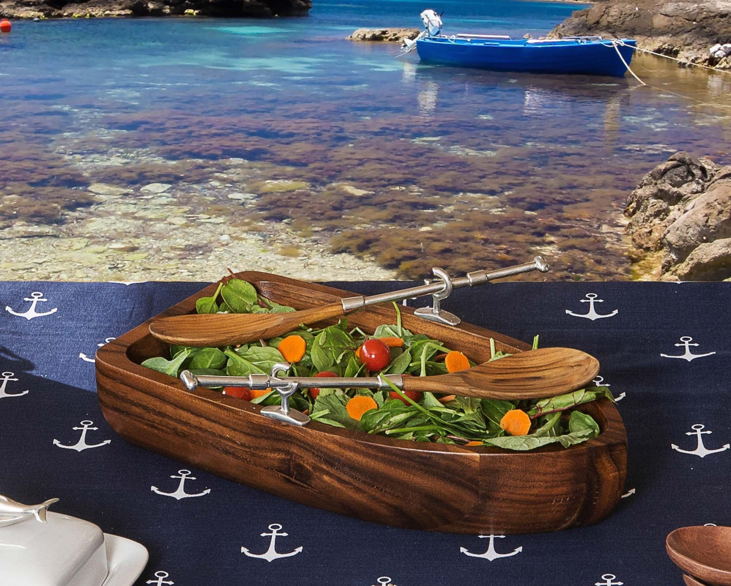 Row Boat Salad Bowl Set-Sea and Shore-tbgypsysoul
