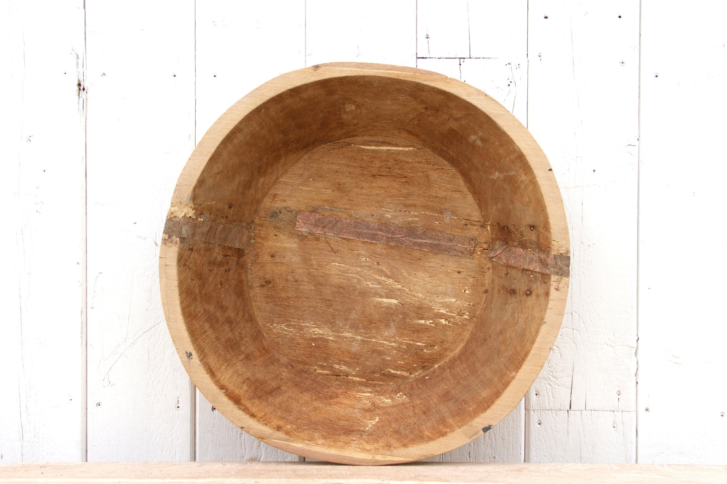 Rustic Copper Strap Antique Bowl-Antique Dough Bowl-tbgypsysoul