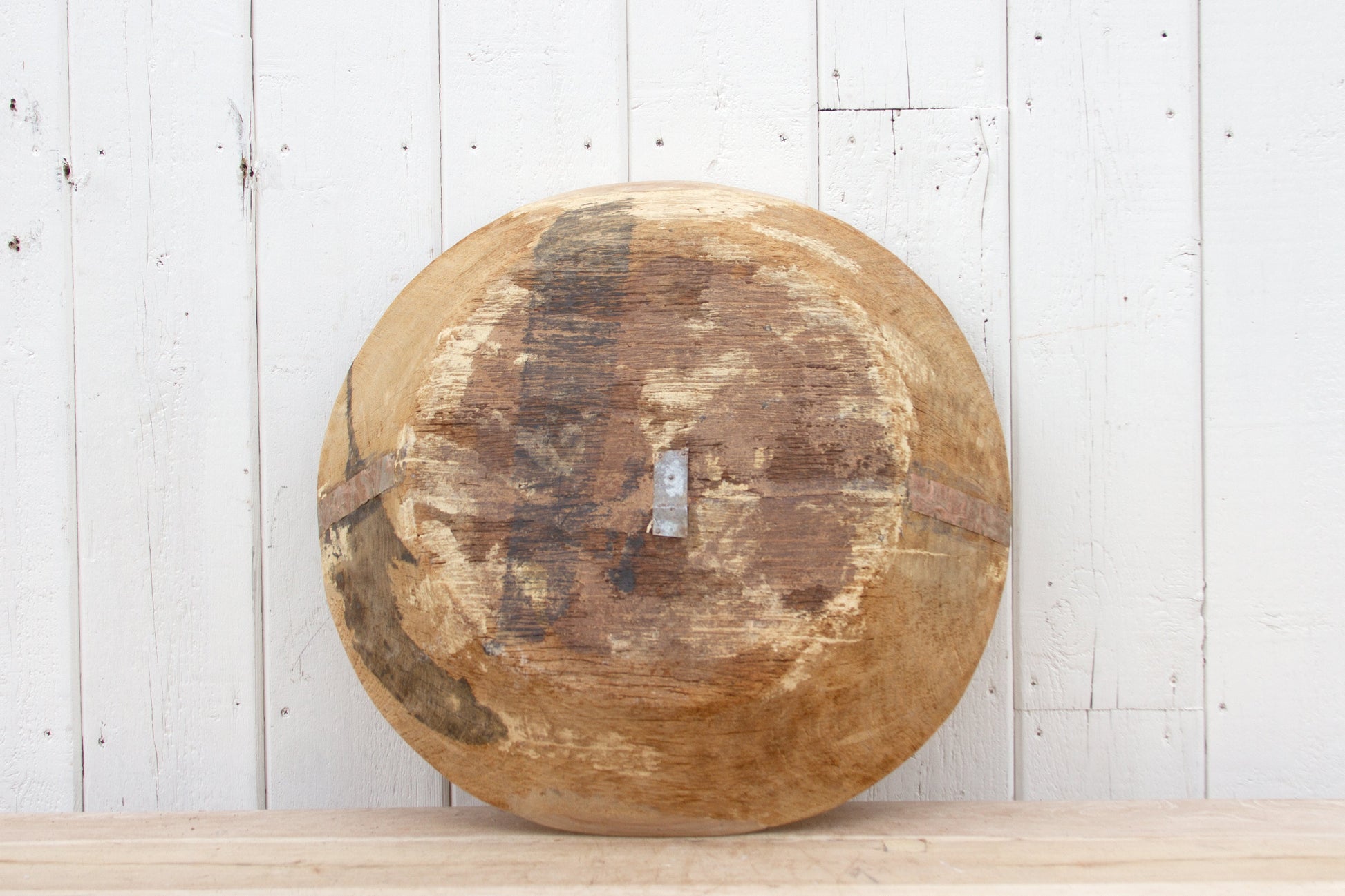 Rustic Copper Strap Antique Bowl-Antique Dough Bowl-tbgypsysoul