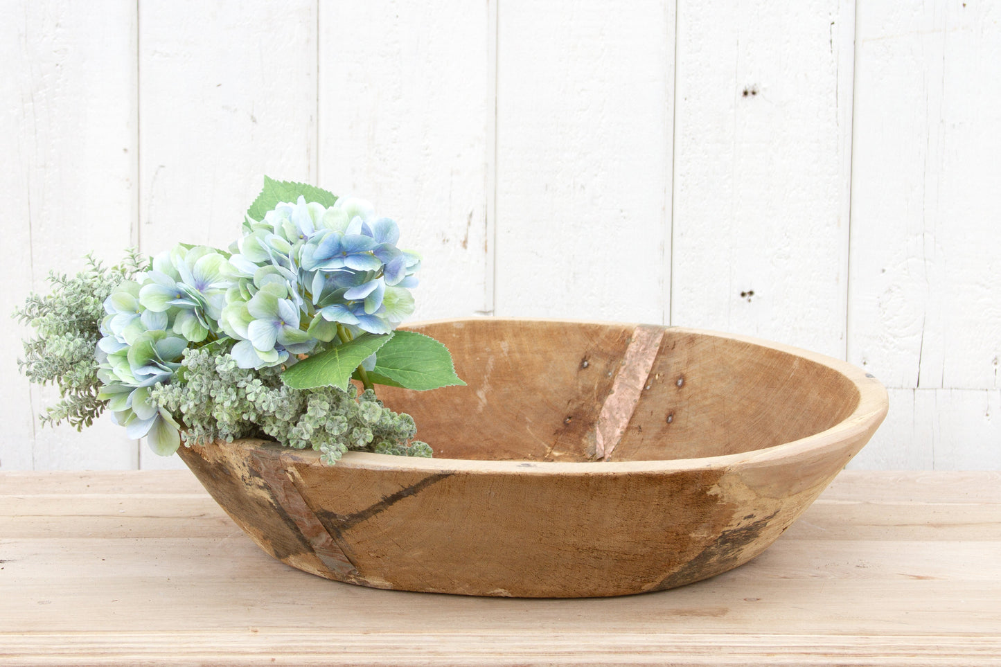 Rustic Copper Strap Antique Bowl-Antique Dough Bowl-tbgypsysoul