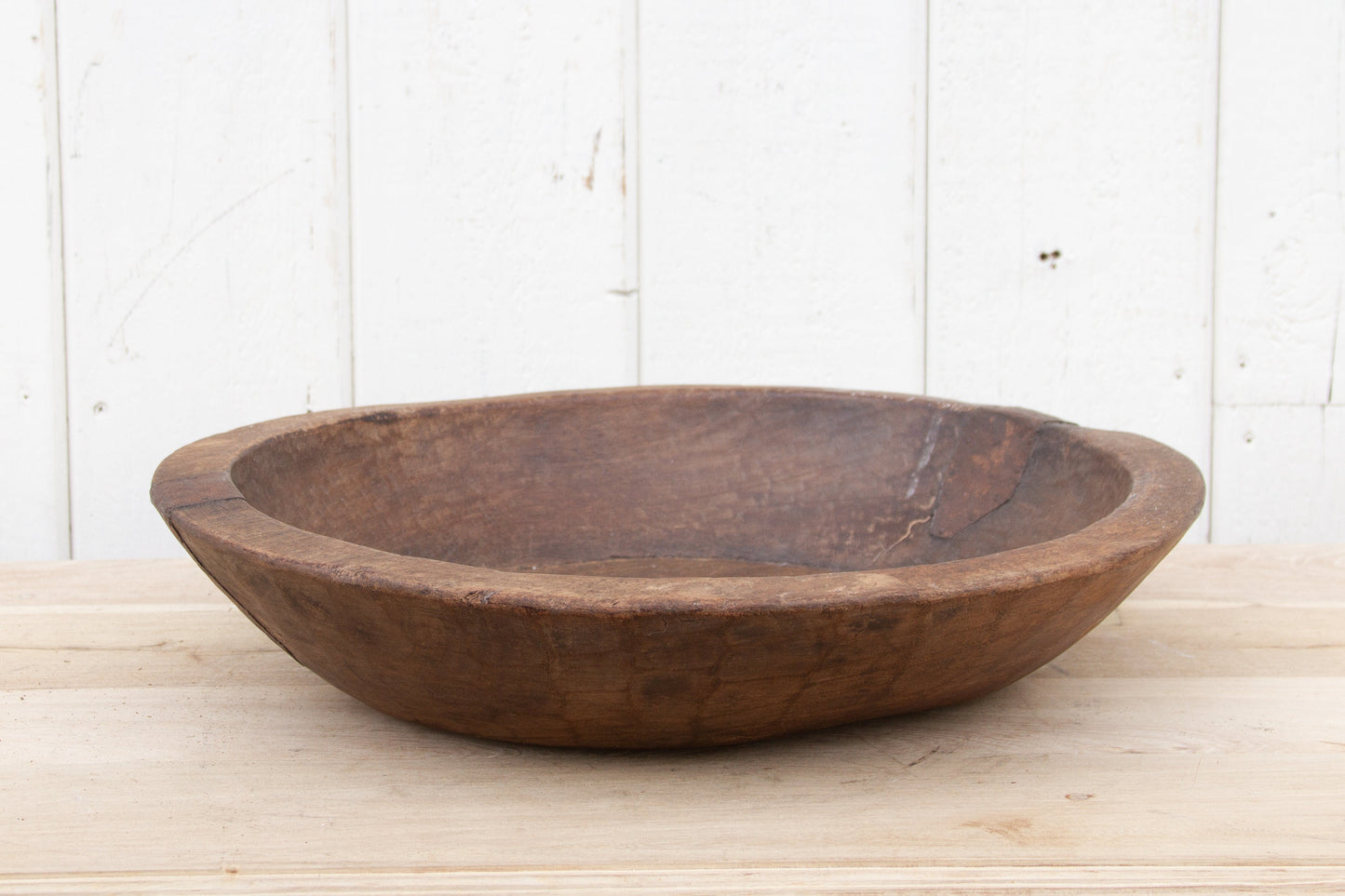Rustic Metal Strap Wood Bowl-tbgypsysoul