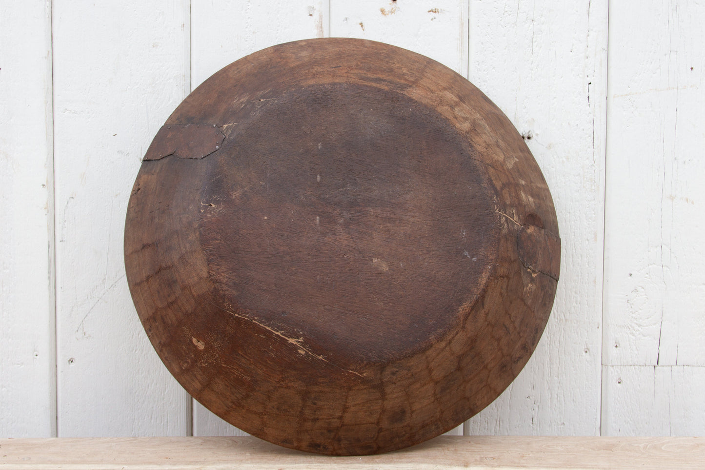 Rustic Metal Strap Wood Bowl-tbgypsysoul