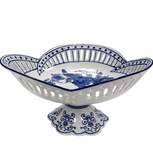 Scalloped Floral Pierced Pedestal Bowl-tbgypsysoul