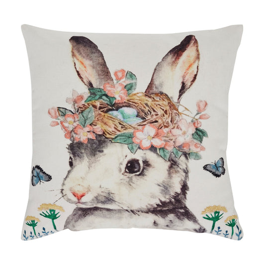 Spring Hare Pillow 18 x 18-Pillows-tbgypsysoul