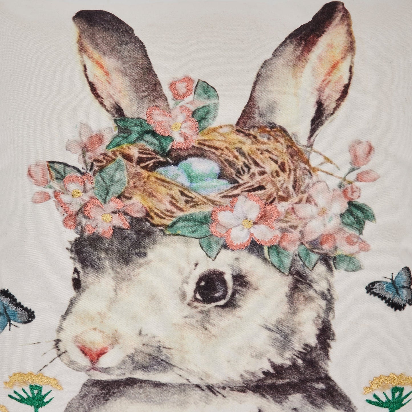 Spring Hare Pillow 18 x 18-Pillows-tbgypsysoul