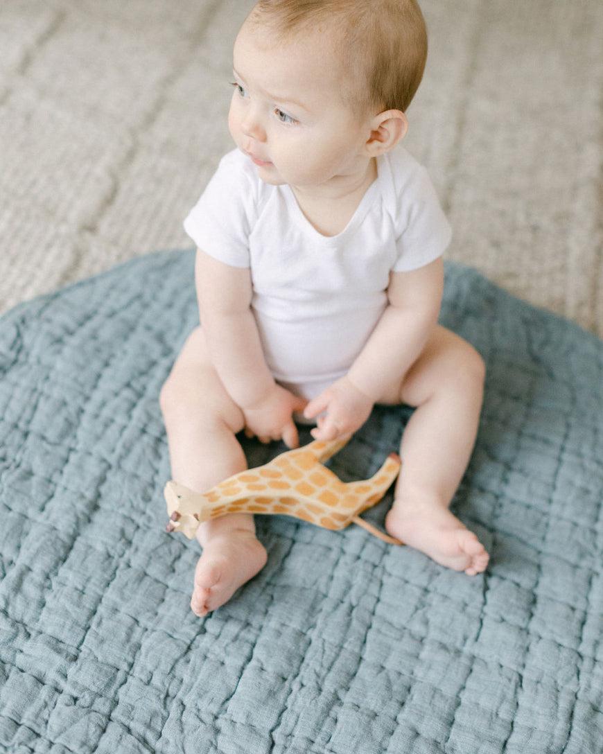 Stone Washed Linen Quilted Play Mat-Baby & Toddler-tbgypsysoul