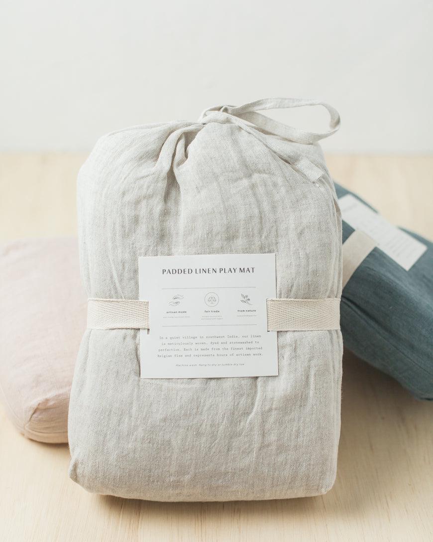 Stone Washed Linen Quilted Play Mat-Baby & Toddler-tbgypsysoul