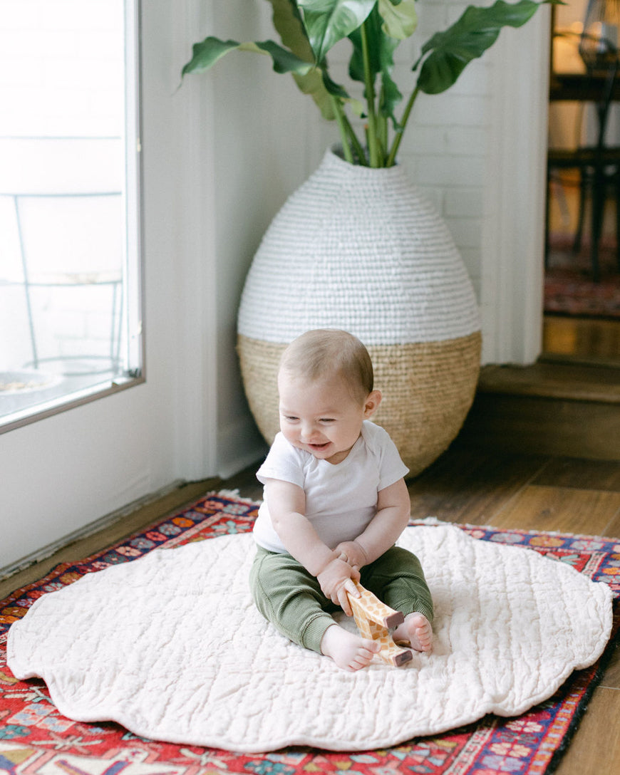 Stone Washed Linen Quilted Play Mat-Baby & Toddler-tbgypsysoul