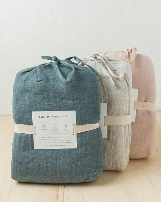 Stone Washed Linen Quilted Play Mat-Baby & Toddler-tbgypsysoul