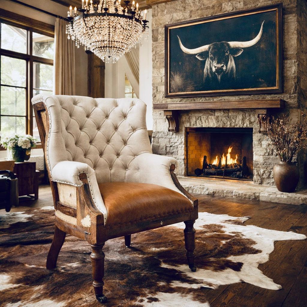 Couture Ranch Havana Wingback Chair-Accent Chair-tbgypsysoul