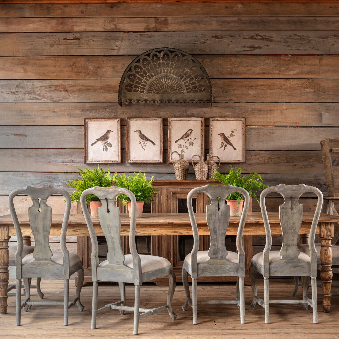 Swedish Settler's Dining Chair - Set of 4 Chairs-Dining Chair-tbgypsysoul