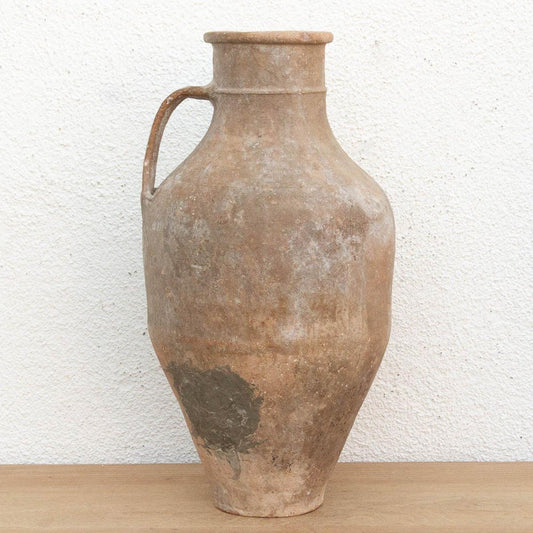 Tall Antique French Rustic Terracotta Jar-Vase-tbgypsysoul