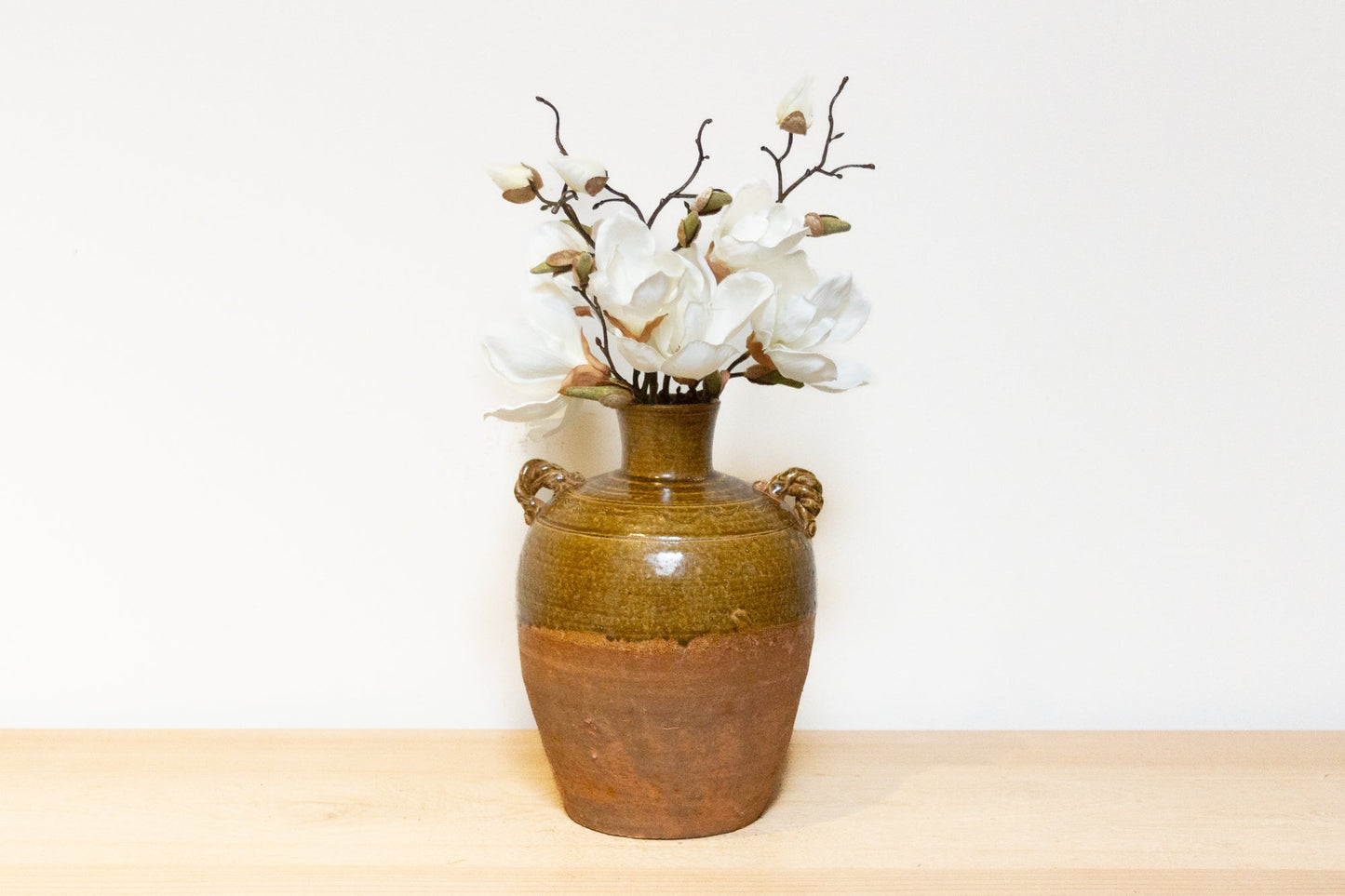 Tall Vintage Brown Stoneware Vase-Terracotta Stoneware Vase-tbgypsysoul