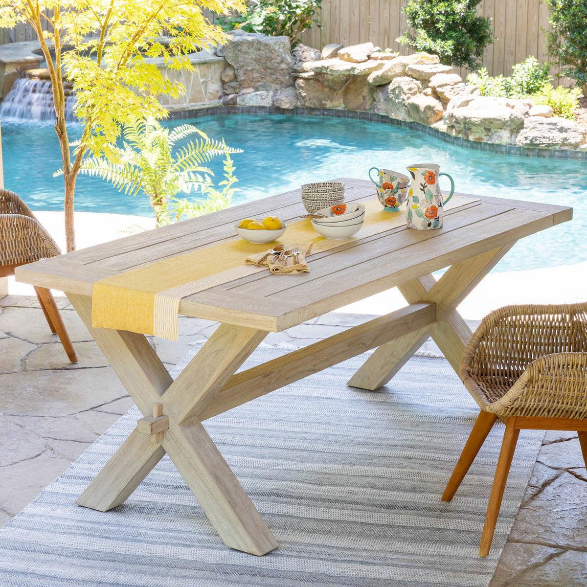 Teak Outdoor Clambake Table-Dining Table-tbgypsysoul