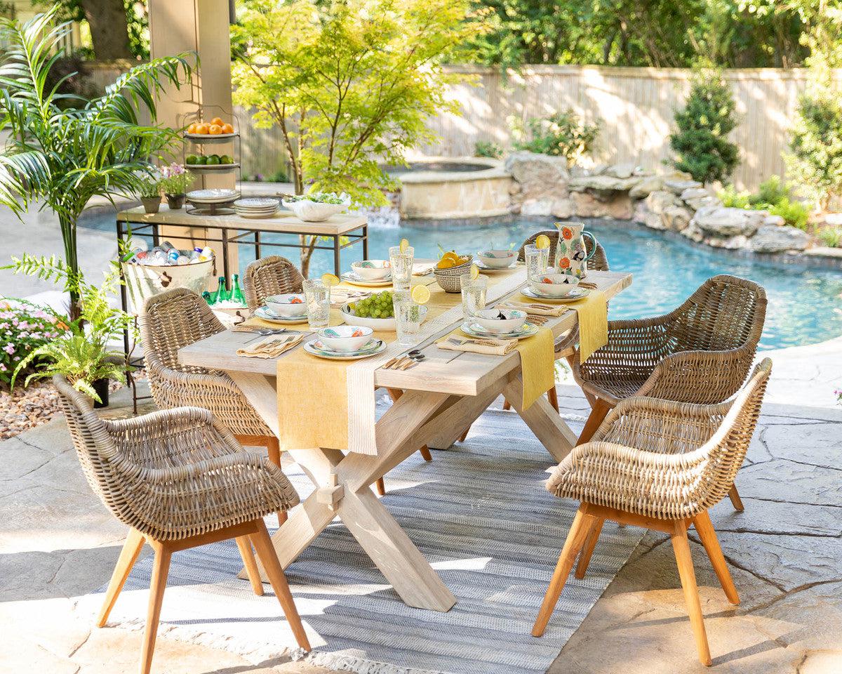 Teak Outdoor Clambake Table-Dining Table-tbgypsysoul