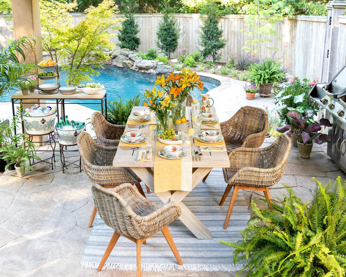 Teak Outdoor Clambake Table-Dining Table-tbgypsysoul