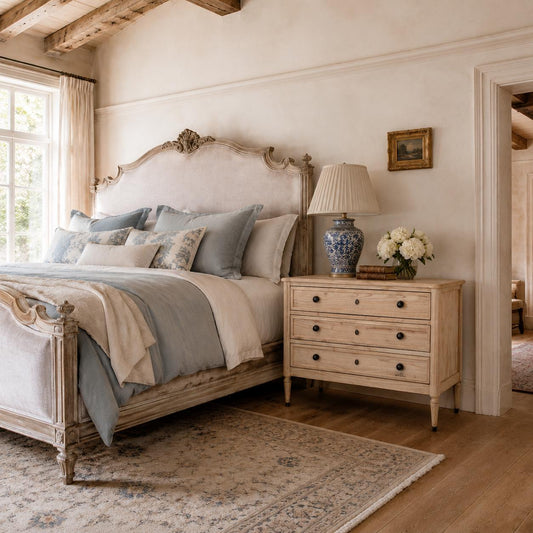 The Belle Maison Natural Wood Three-Drawer Chest - White Glove Included-Casegoods & Storage-tbgypsysoul