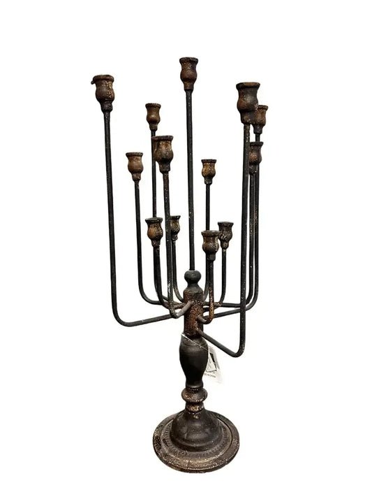 Black 13-Candle Iron Candelabra-tbgypsysoul