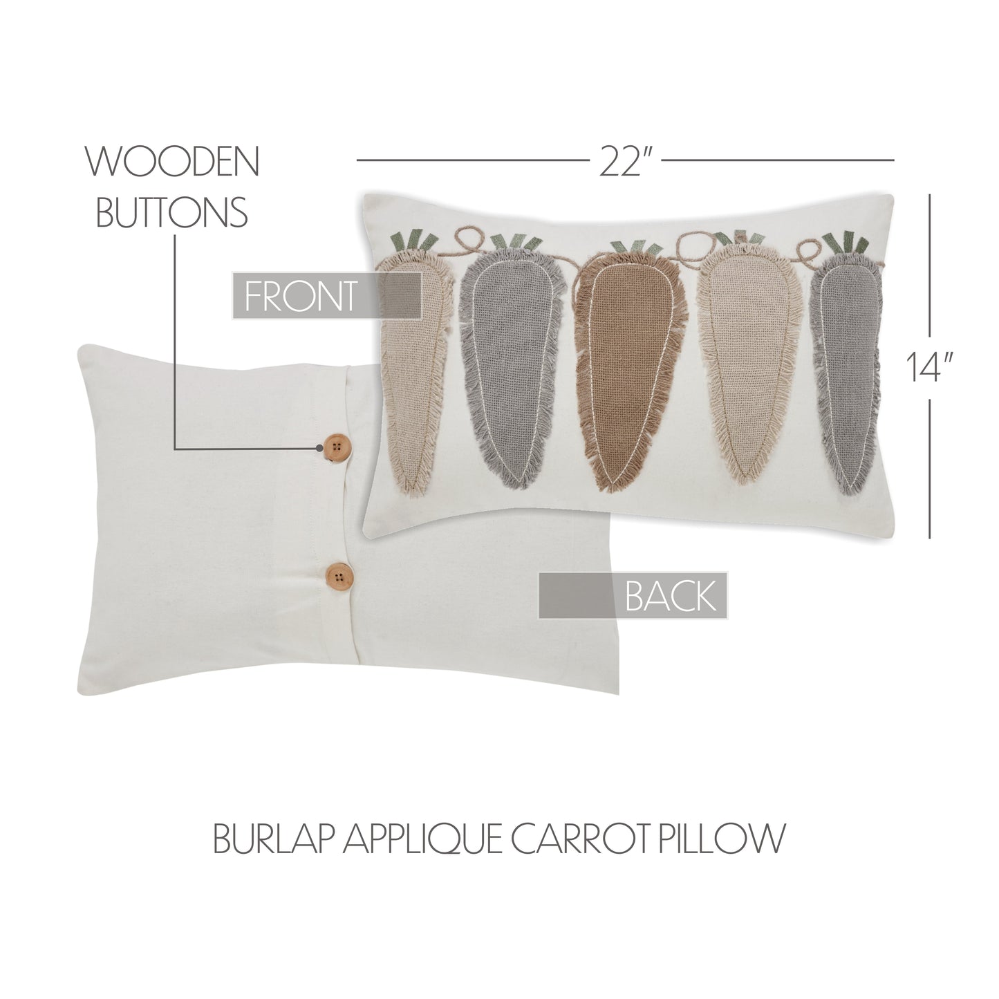 The Farmhouse Carrot Pillow 14 x 22-Pillows-tbgypsysoul