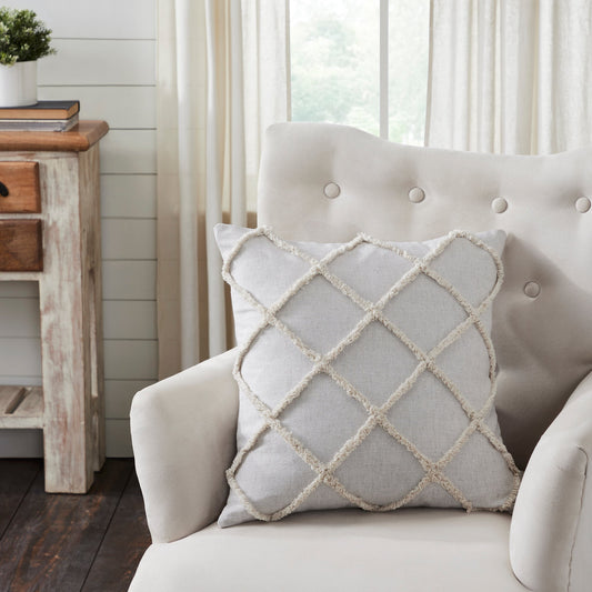 The Frayed Farmhouse Lattice Pillow 20 x 20-Pillows-tbgypsysoul