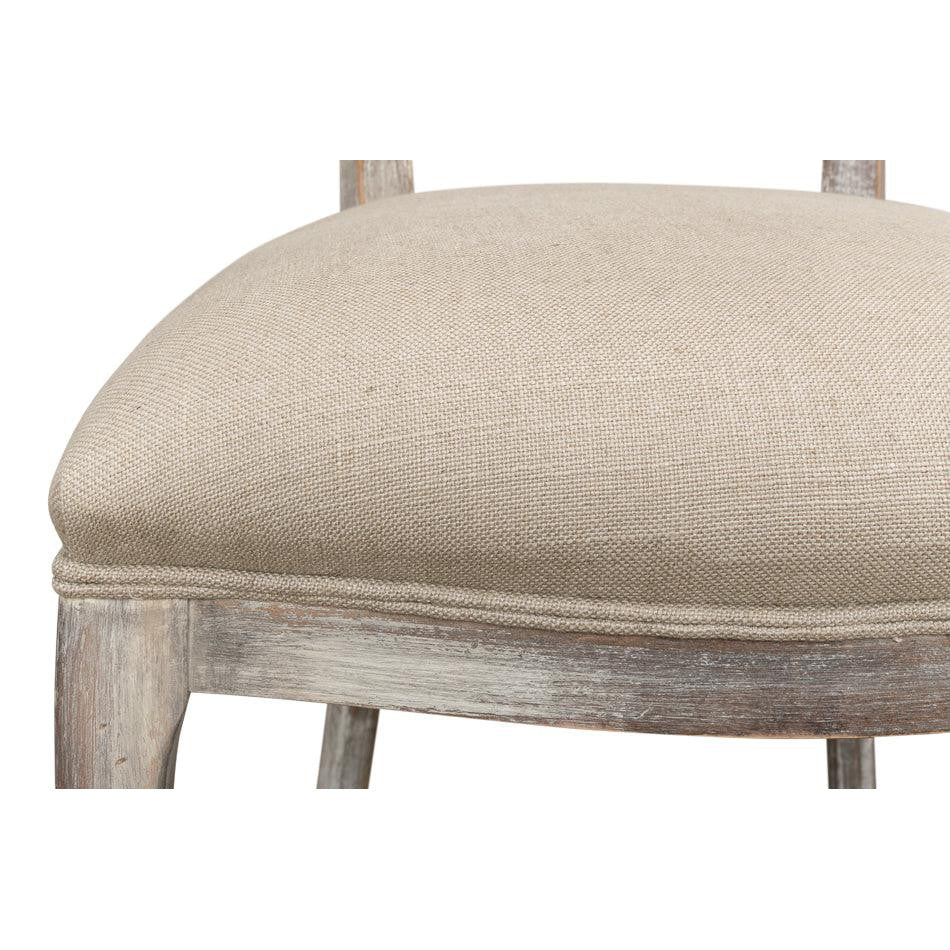 The French Country Cane Back Chair - Grey Oak, Hopsack-Dining Chair-tbgypsysoul
