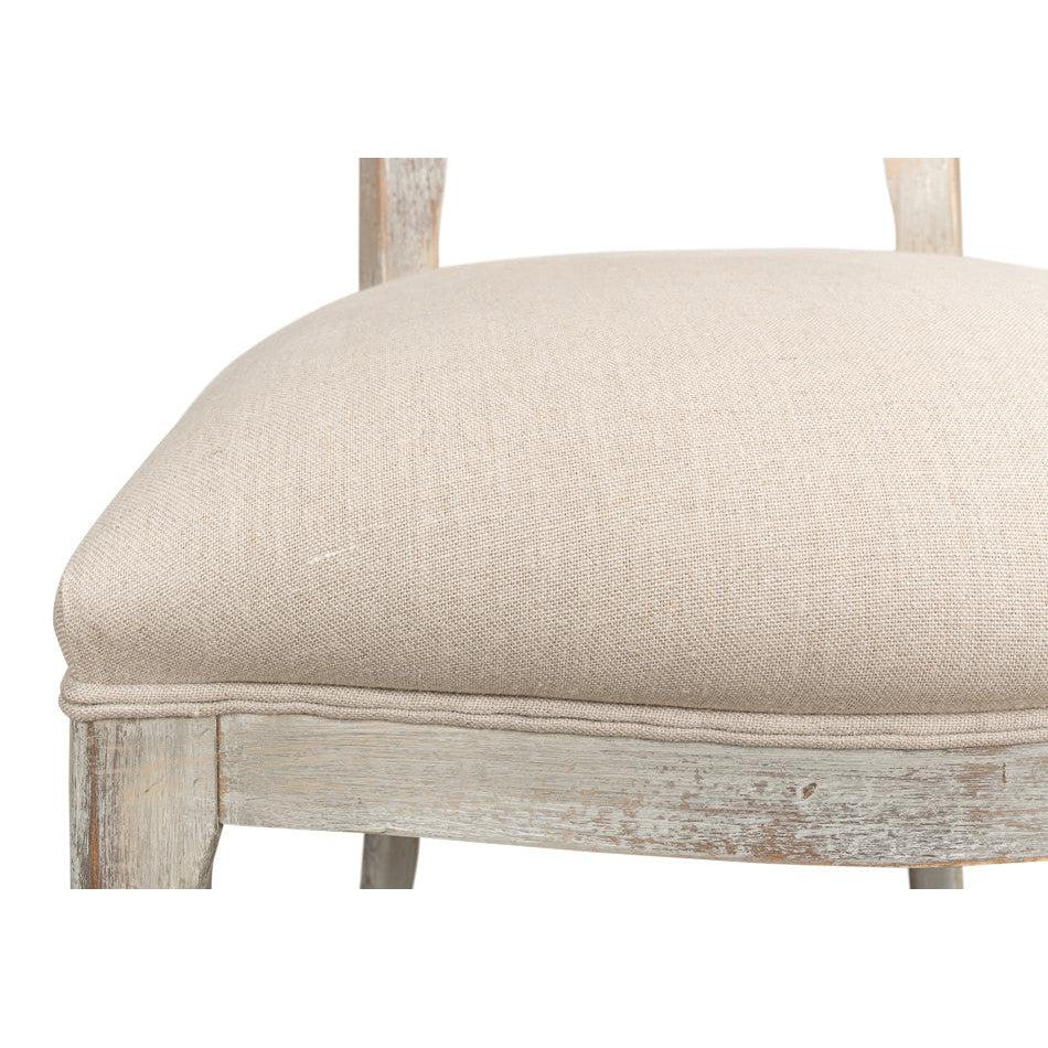 The French Country Cane Back Chair - Grey Oak, Flax-Dining Chair-tbgypsysoul