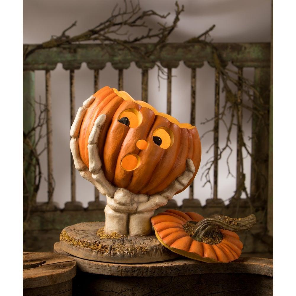 Ut-Oh Gotcha Pumpkin by Bethany Lowe Designs-Figurines-tbgypsysoul