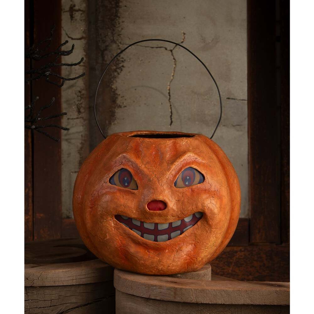 Vintage Pumpkin Bucket Large by Bethany Lowe Designs-Figurines-tbgypsysoul