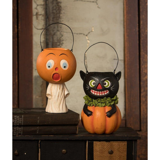 Vintage Scared Pumpkin Ghost by Bethany Lowe Designs-Figurines-tbgypsysoul