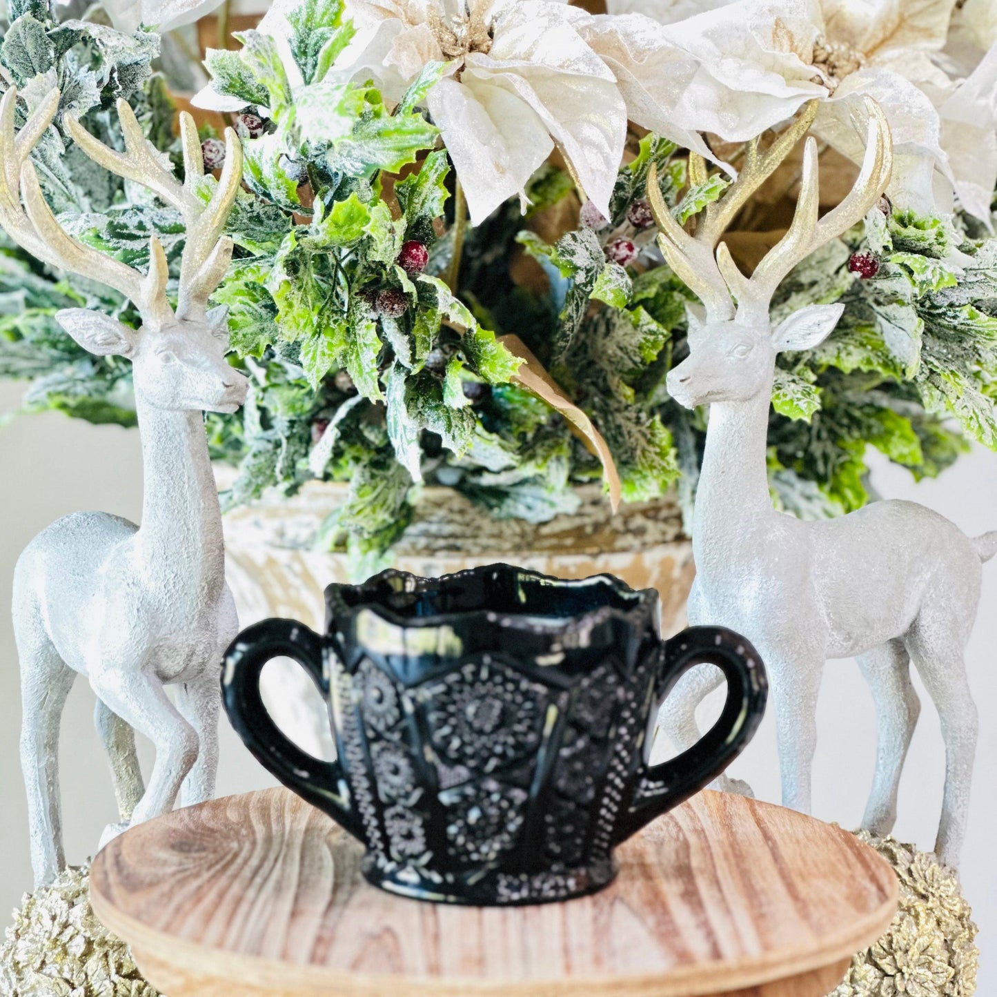 black glass candle