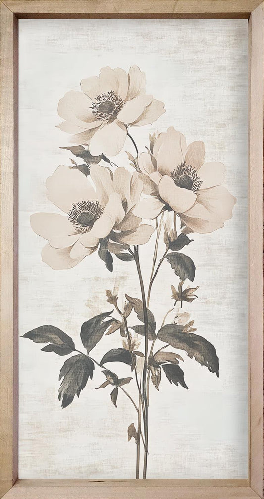 White Vintage Botanicals 35" x 18"-Wall Art-tbgypsysoul