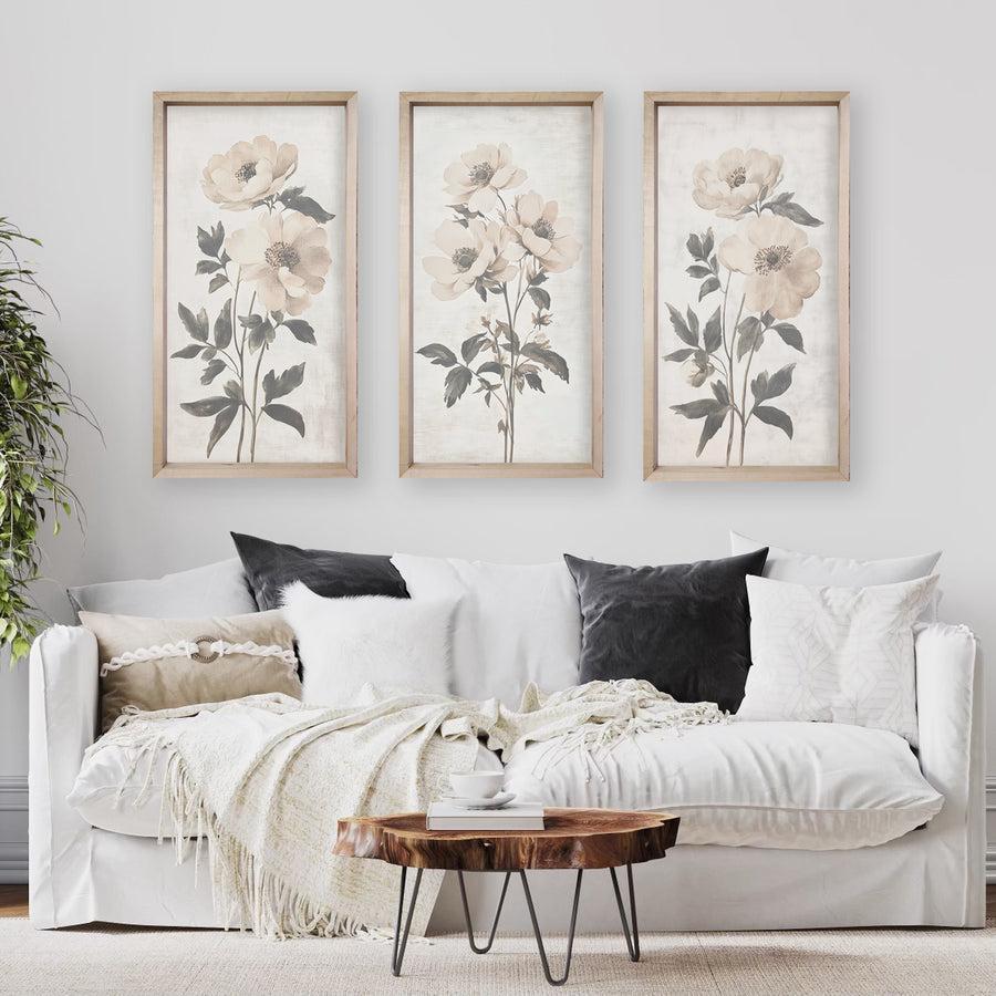 White Vintage Botanicals 35" x 18"-Wall Art-tbgypsysoul