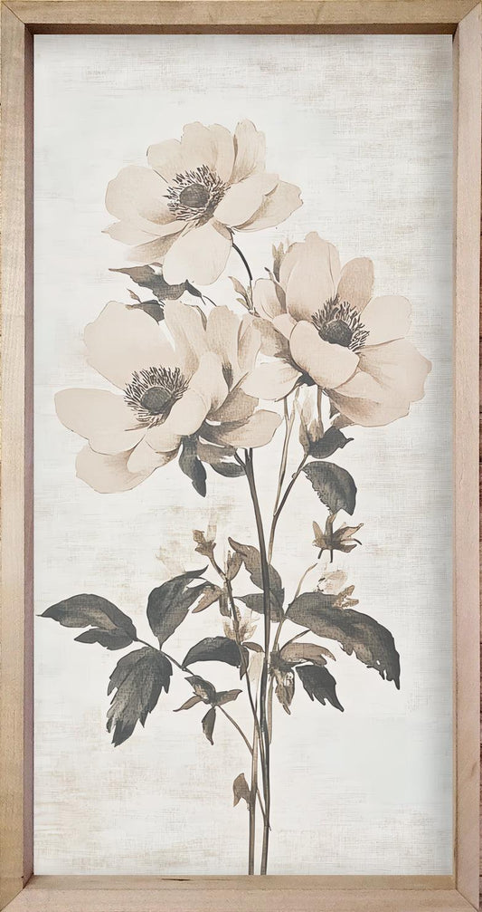 White Vintage Botanicals 35" x 18"-Wall Art-tbgypsysoul
