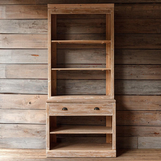 WHITE WASHED BAKERY WALL UNIT-Cabinet-tbgypsysoul