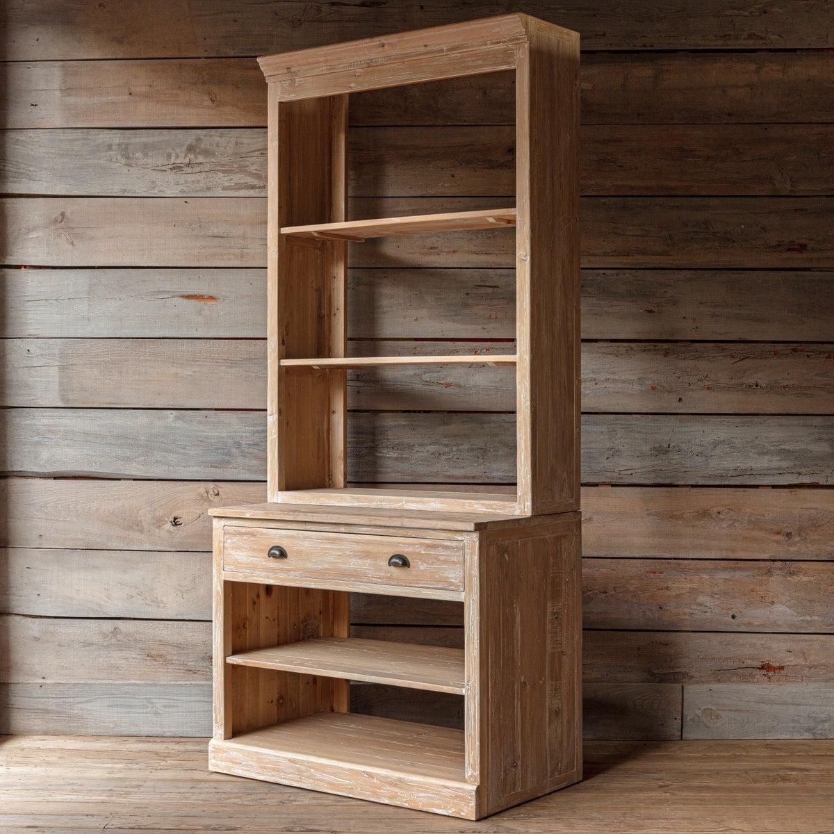 WHITE WASHED BAKERY WALL UNIT-Cabinet-tbgypsysoul